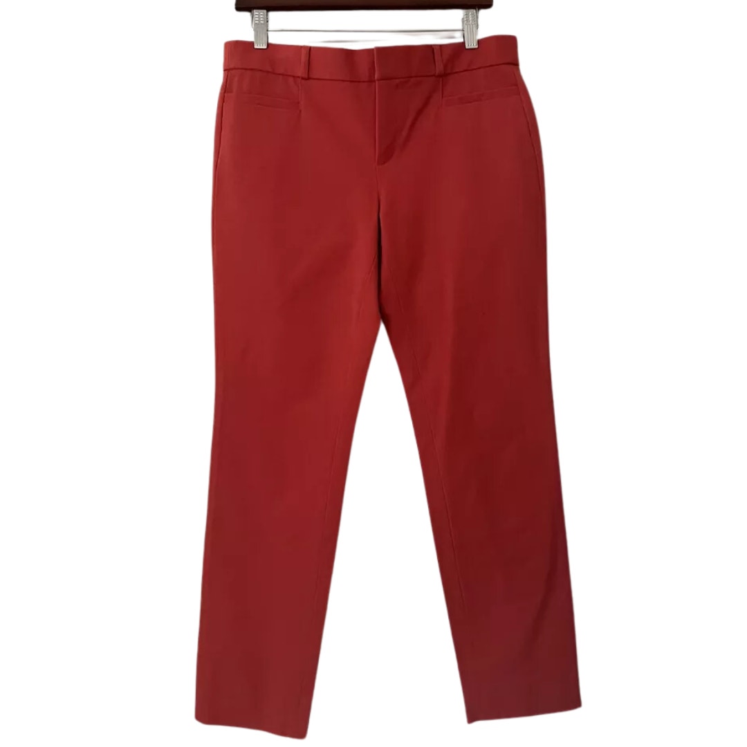 BANANA REPUBLIC Womens Sloan Pants Bright Red Stretch Skinny Ankle Size 8