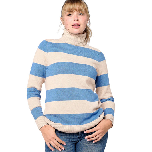 Studio Park x Leah Williams Rugby Stripe in Denim Cream NEW Size Large