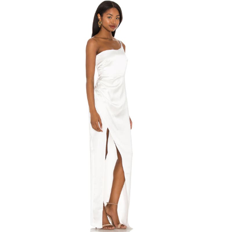 Nookie Grace One Shoulder Gown in Ivory NWT Size Large