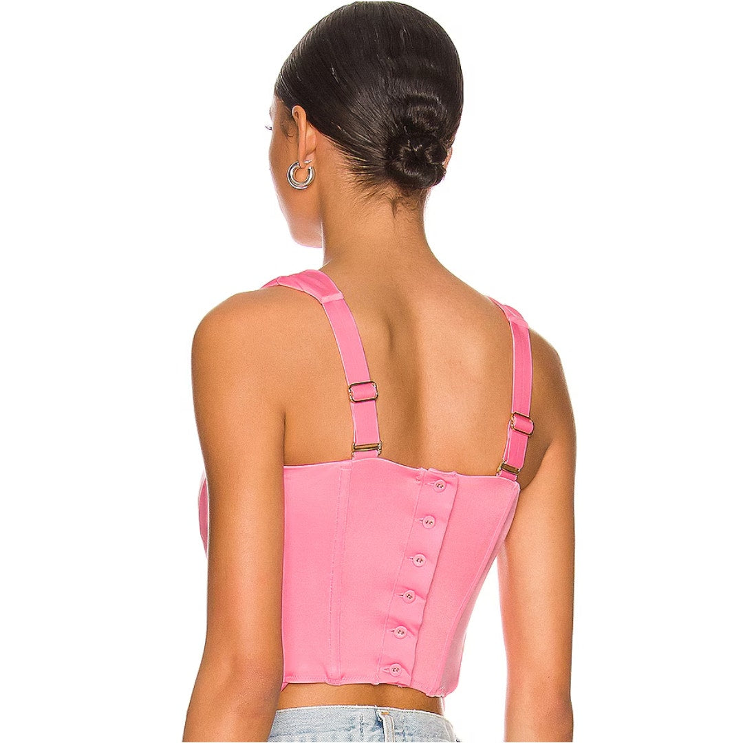 HAH Knock Out Corset Top in Rose Quartz Size Large