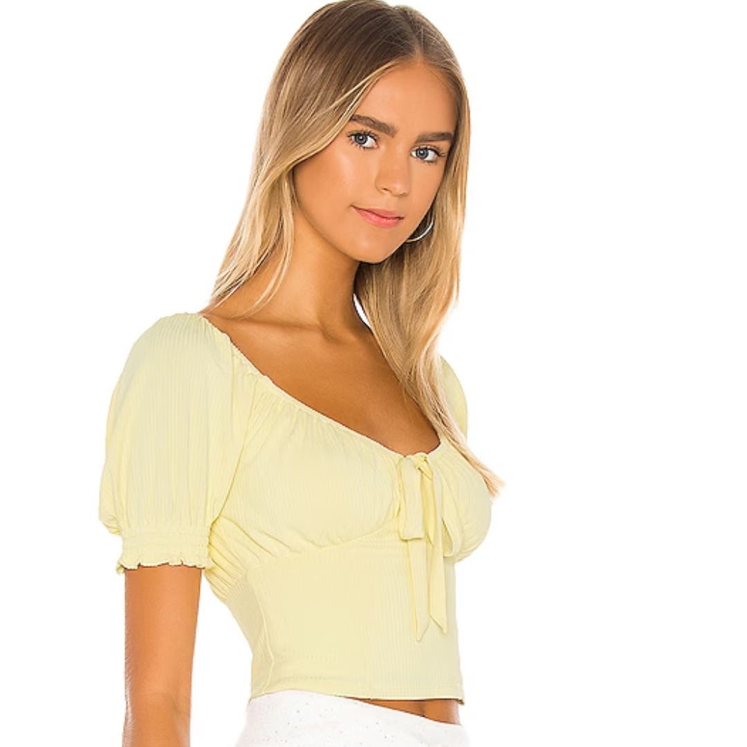 Lovers and Friends Diani Crop Top in Canary Yellow NWT Size Small