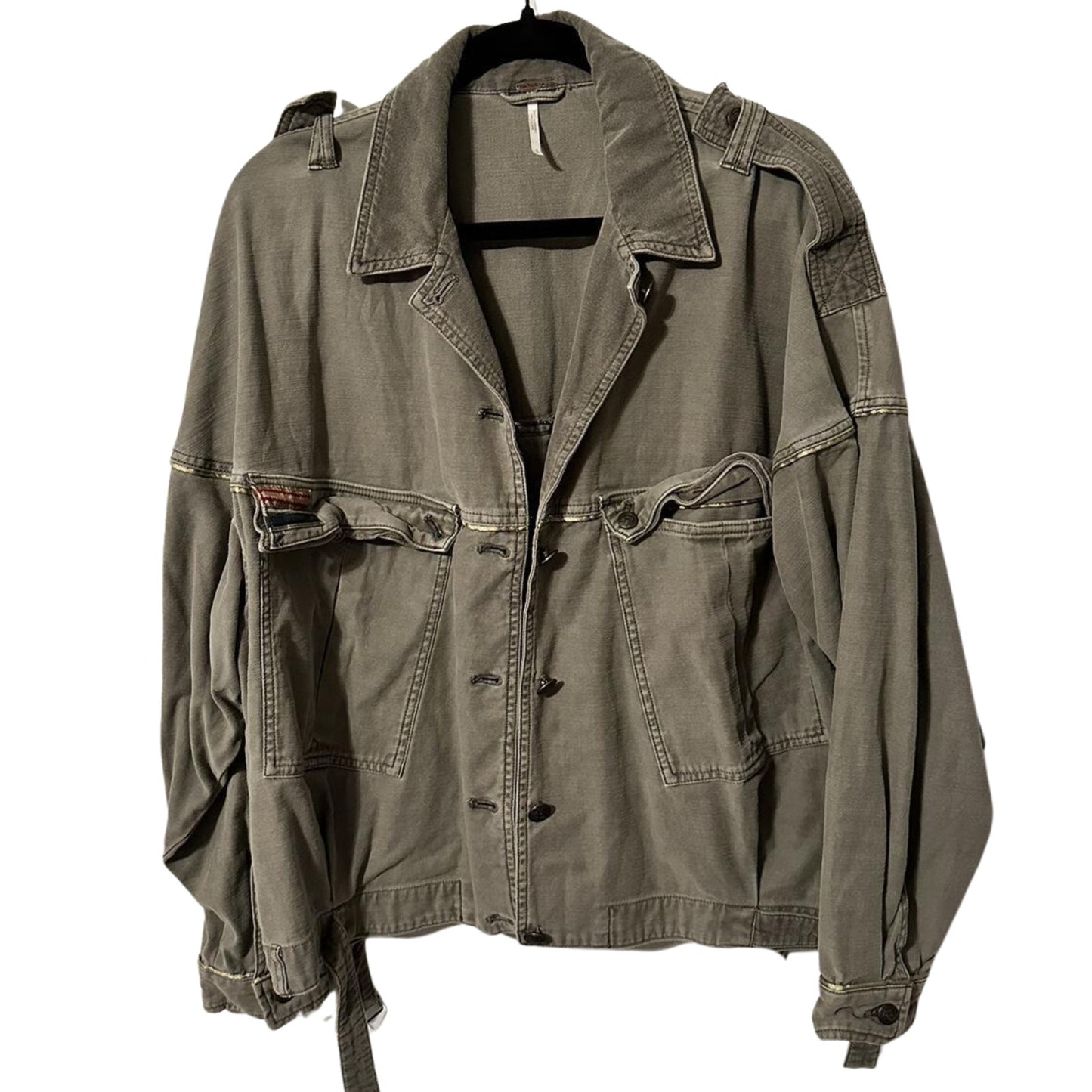 Free People Military Jacket Unisex in Olive Green NWOT Size Large