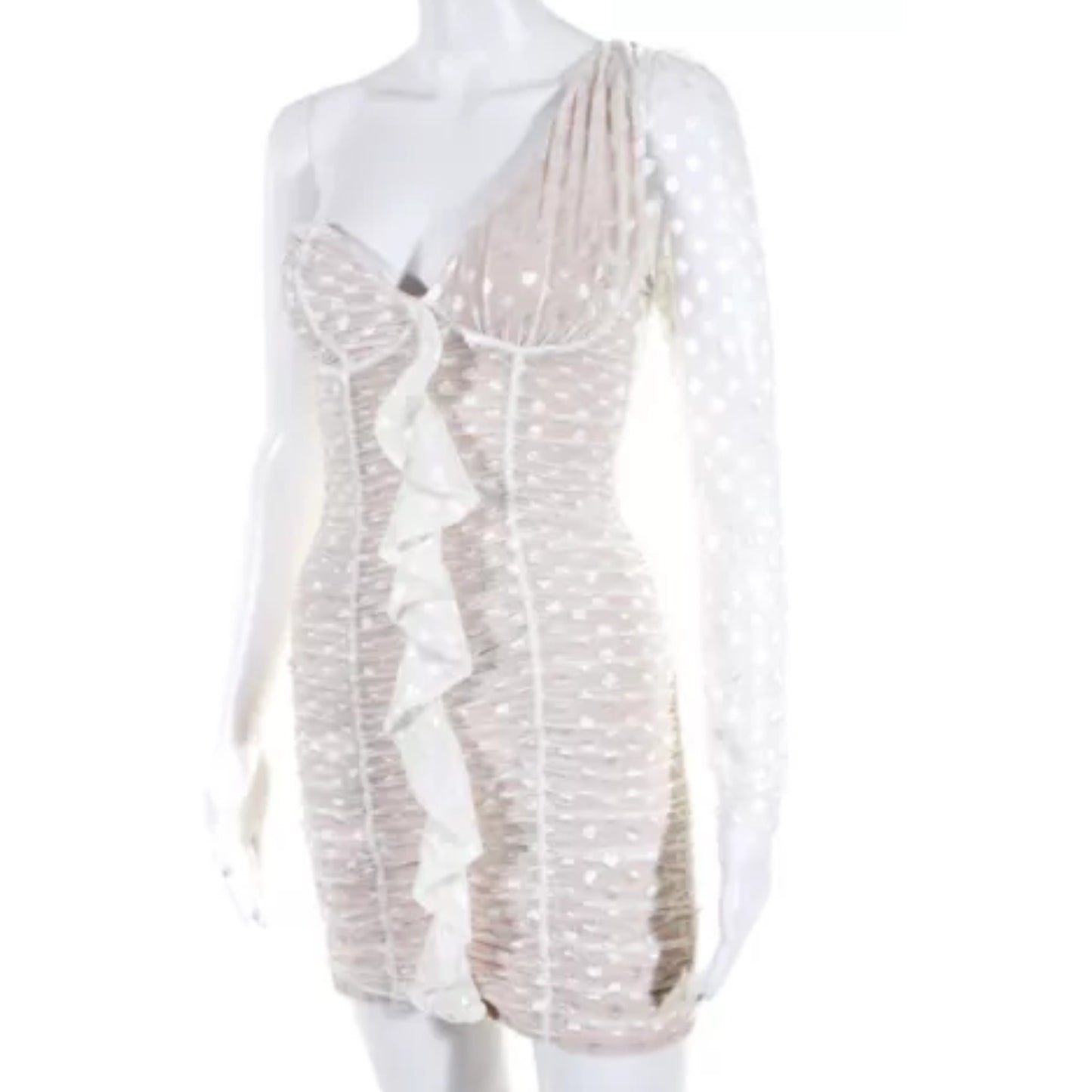 Majorelle LaBella One Sleeve Mini Dress in White NWOT Size Small