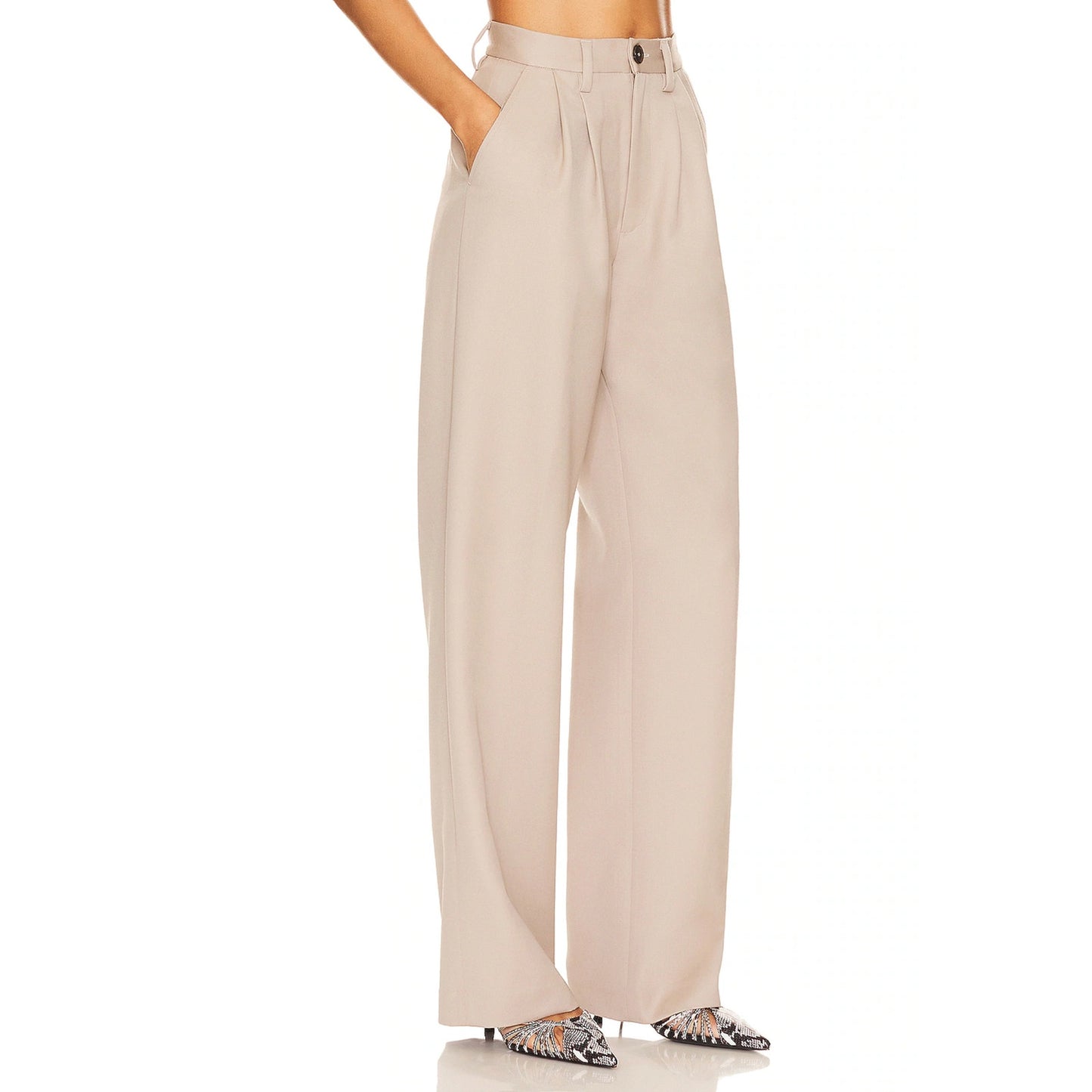 ANINE BING Carrie Pant in Taupe NWT Size 34 (Small US)