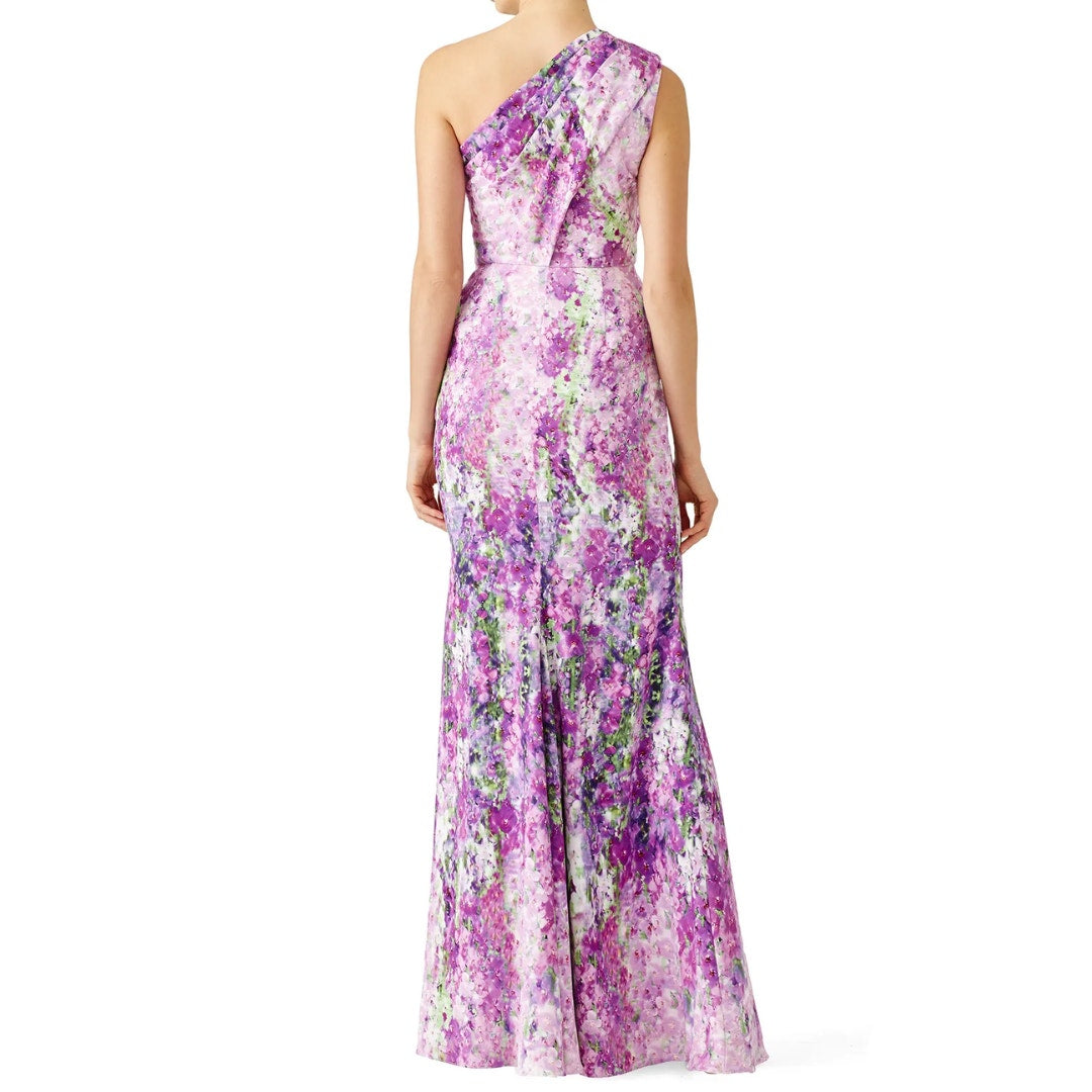 Badgley Mischka Purple Orchid Maxi Gown Size 8