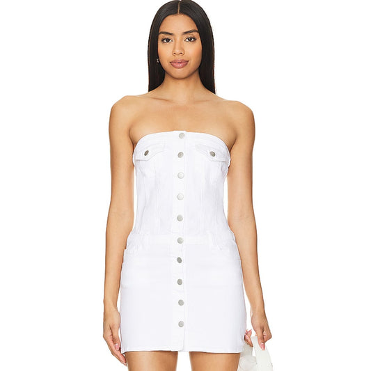 Amanda Uprichard Teyana Dress in White NWOT Size Large