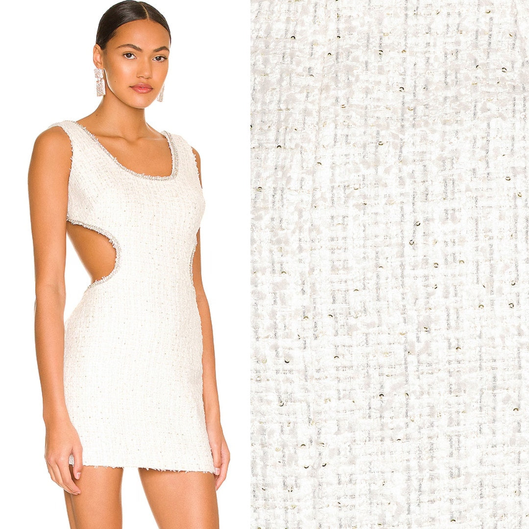 NBD Kenzie Mini Dress in White Metallic NWT Size Small