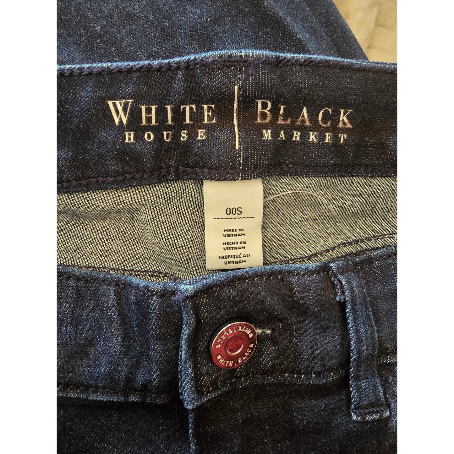 White House Black Market The Skinny Dark Denim Wash NWT Size 00S (Petite)