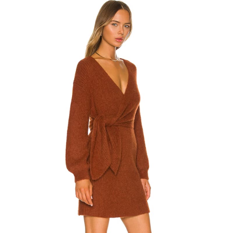 House of Harlow 1960 Mickey Dress in Rusted Brown NWT Size Small
