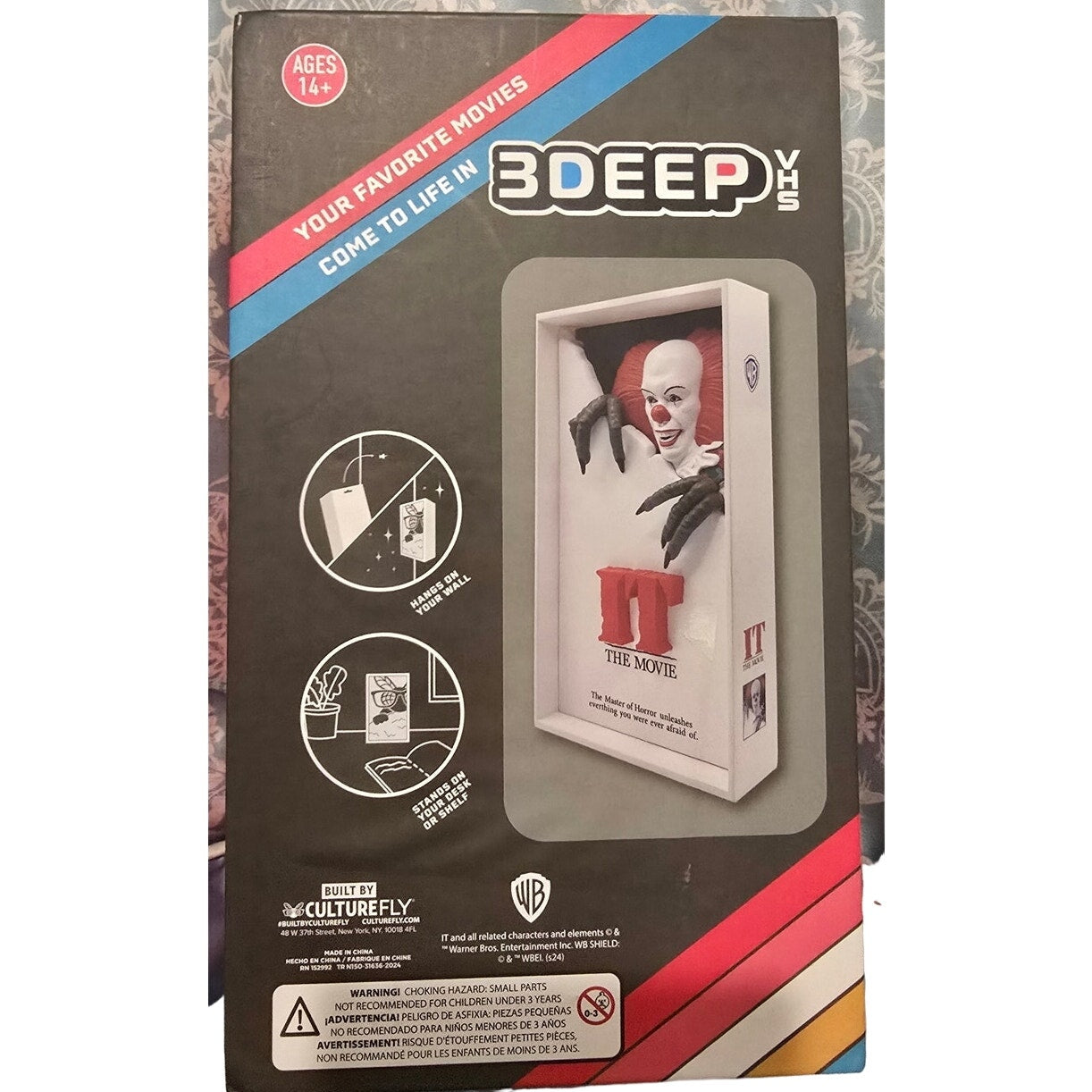 3DEEP by CultureFly PENNYWISE IT The Movie VHS Sculpted 3D Shelf Art