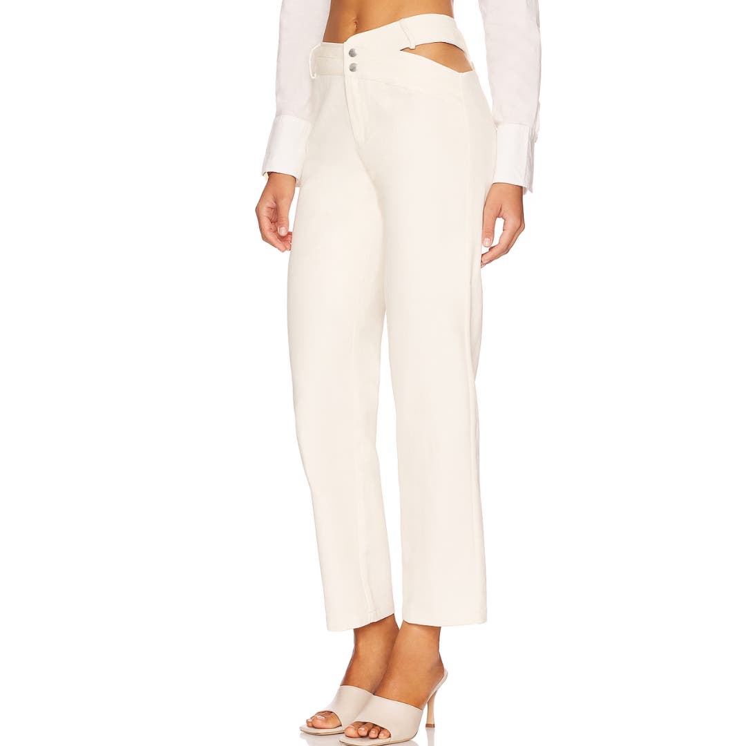 Superdown Iris Cut Out Pant in Ivory NWOT Size Small