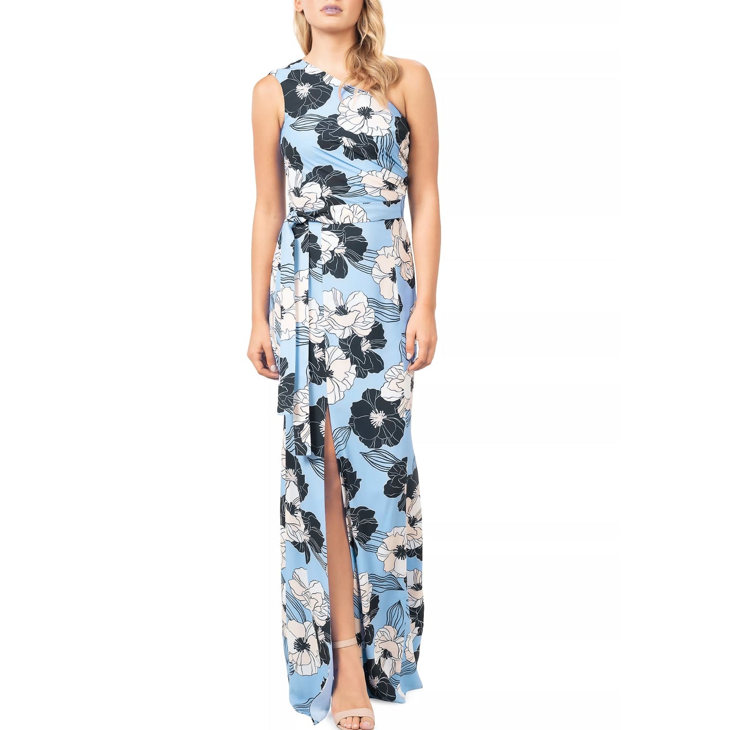 Dress The Population  Bella Floral One-Shoulder Maxi Dress New Small