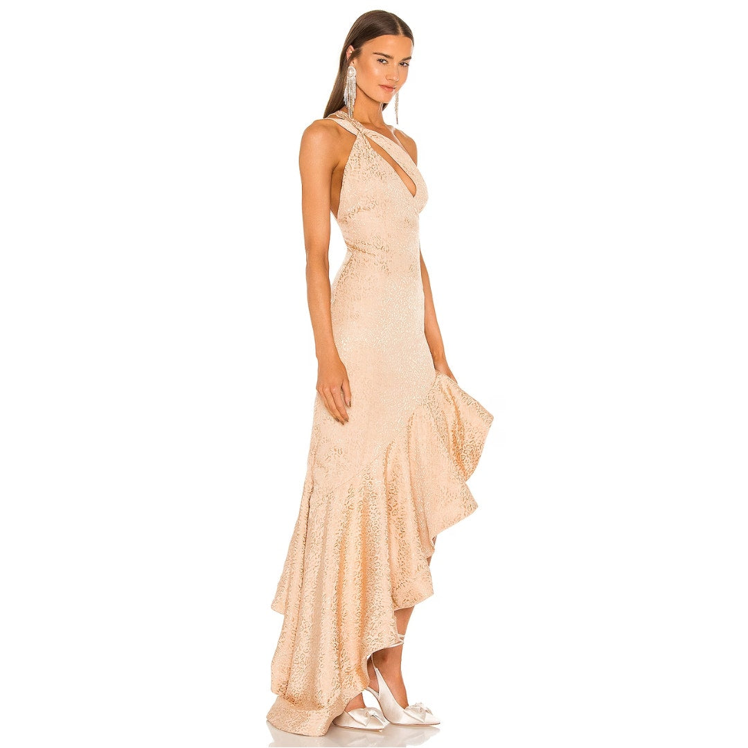 Lovers and Friends Heidi Gown in Nude Satin NWT Size Small