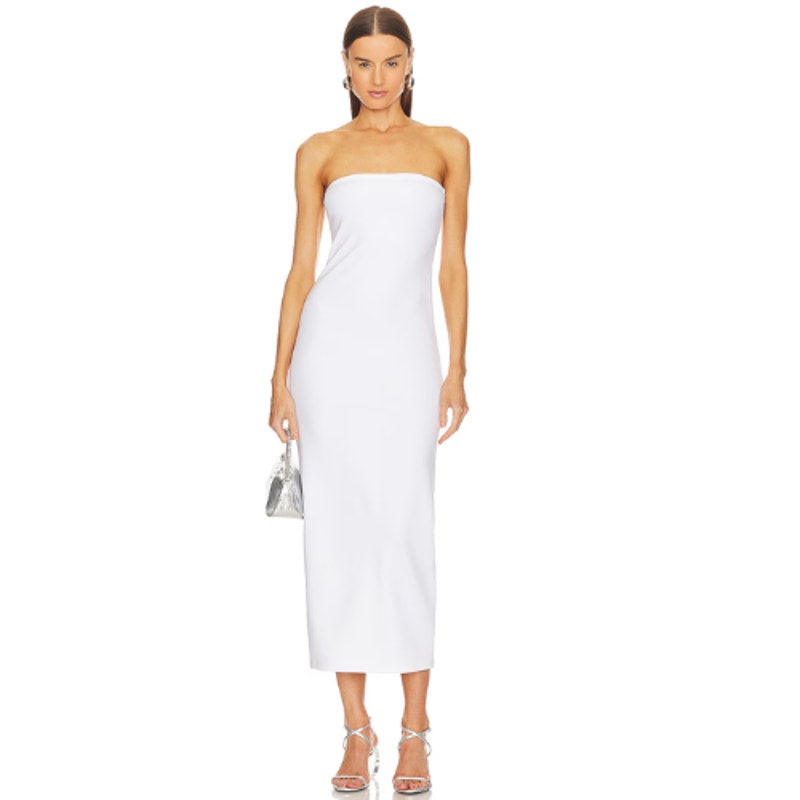 Victor Glemaud Strapless Midi Dress in White NWT Size Medium