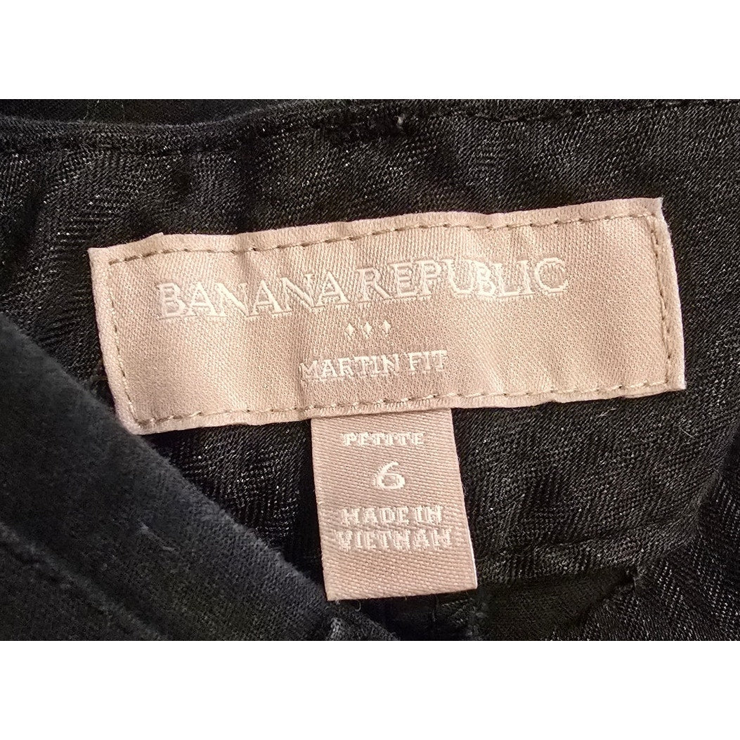 Banana Republic Martin Fit Ankle Pants in Black Size 6 Petite