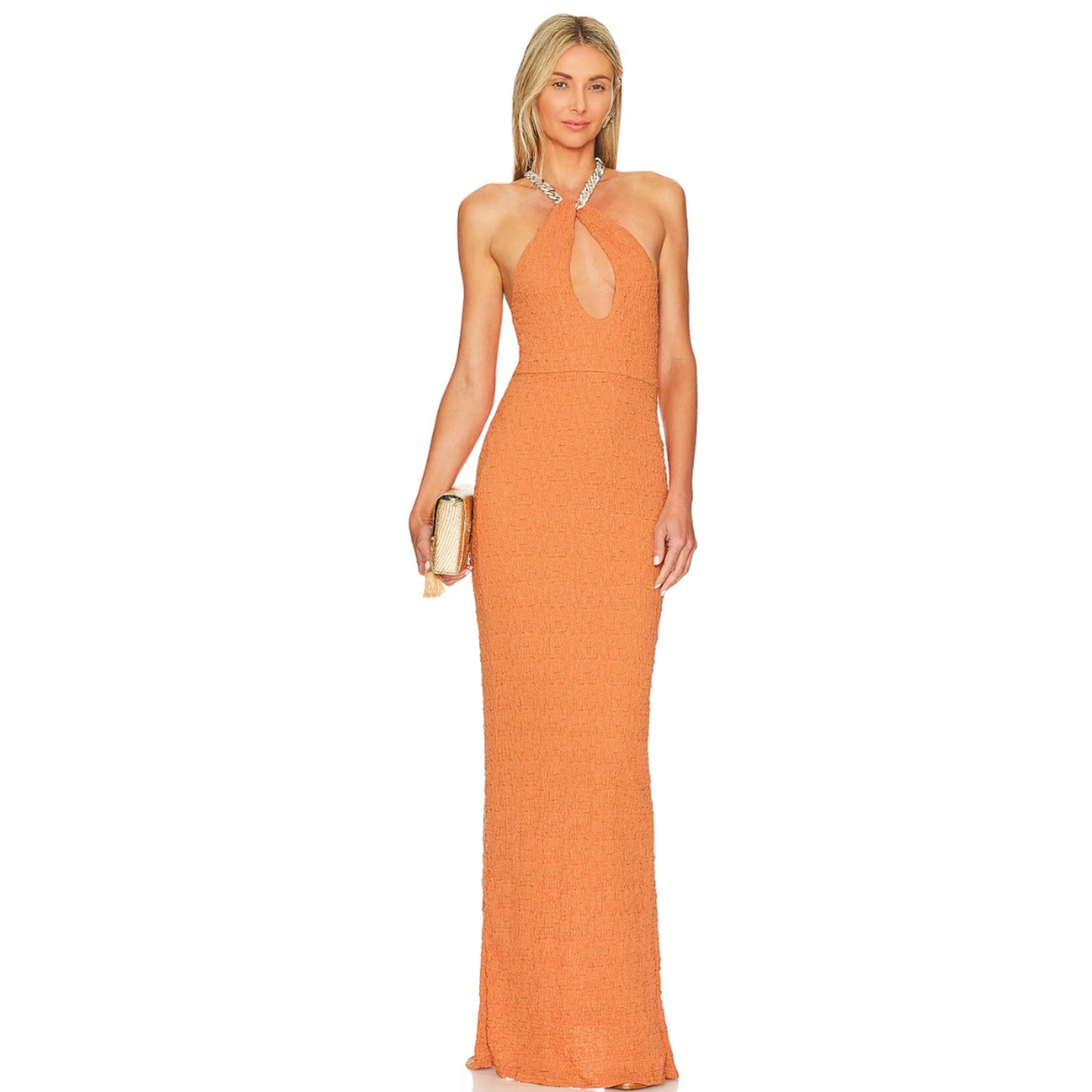 Camila Coelho Camry Maxi Dress in Ginger Orange NWOT Size Small