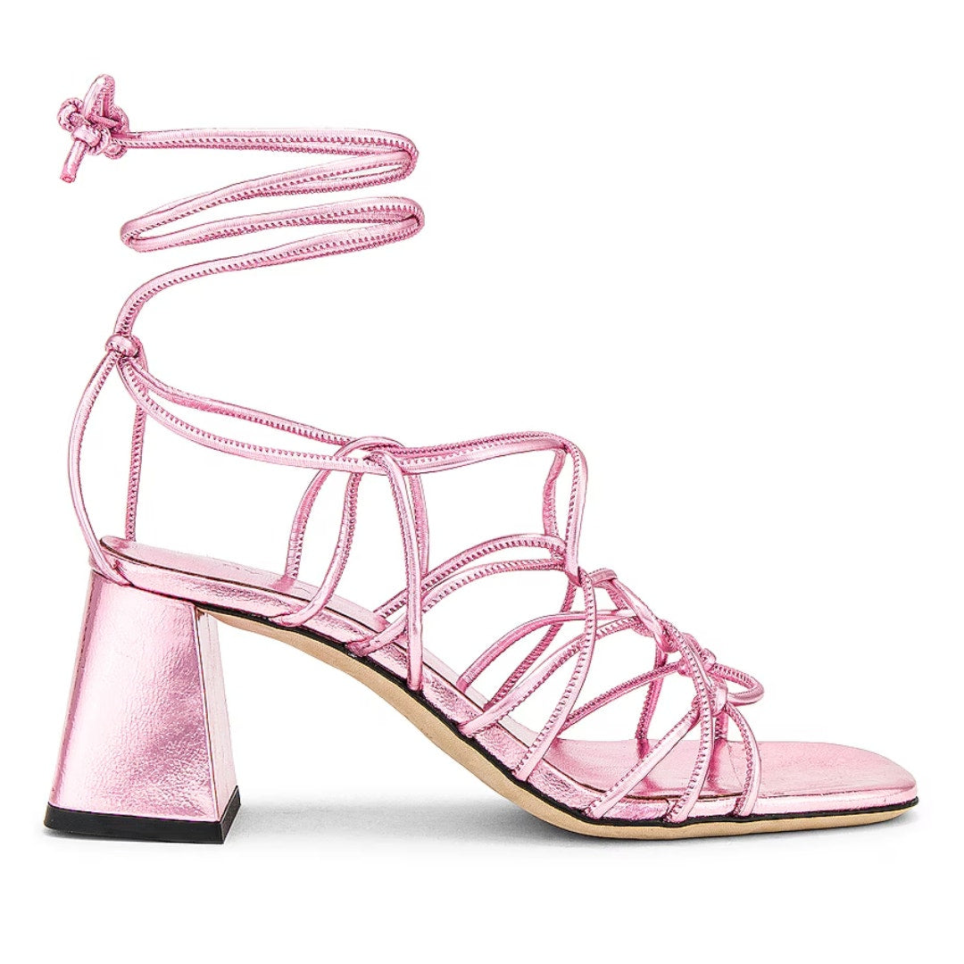 BY FAR Alexander Sandal in Pink Metallic Size 39 EU 8.5 US