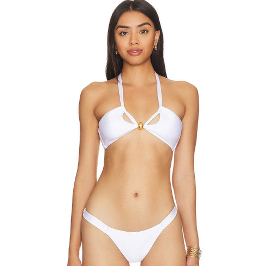 Vix Swimwear Brenda Bikini Top in White NWT Size Large