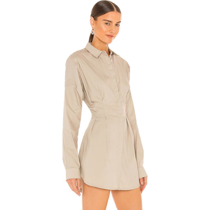 OW Collection Ella Shirt Dress in Tan NWT Size Small