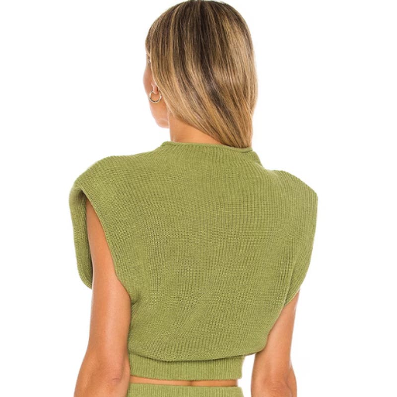 L'Academie Maja Sleeveless Sweater in Green NWT Size Small