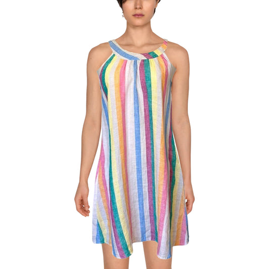 C&C California Rainbow Linen Shift Dress Size M