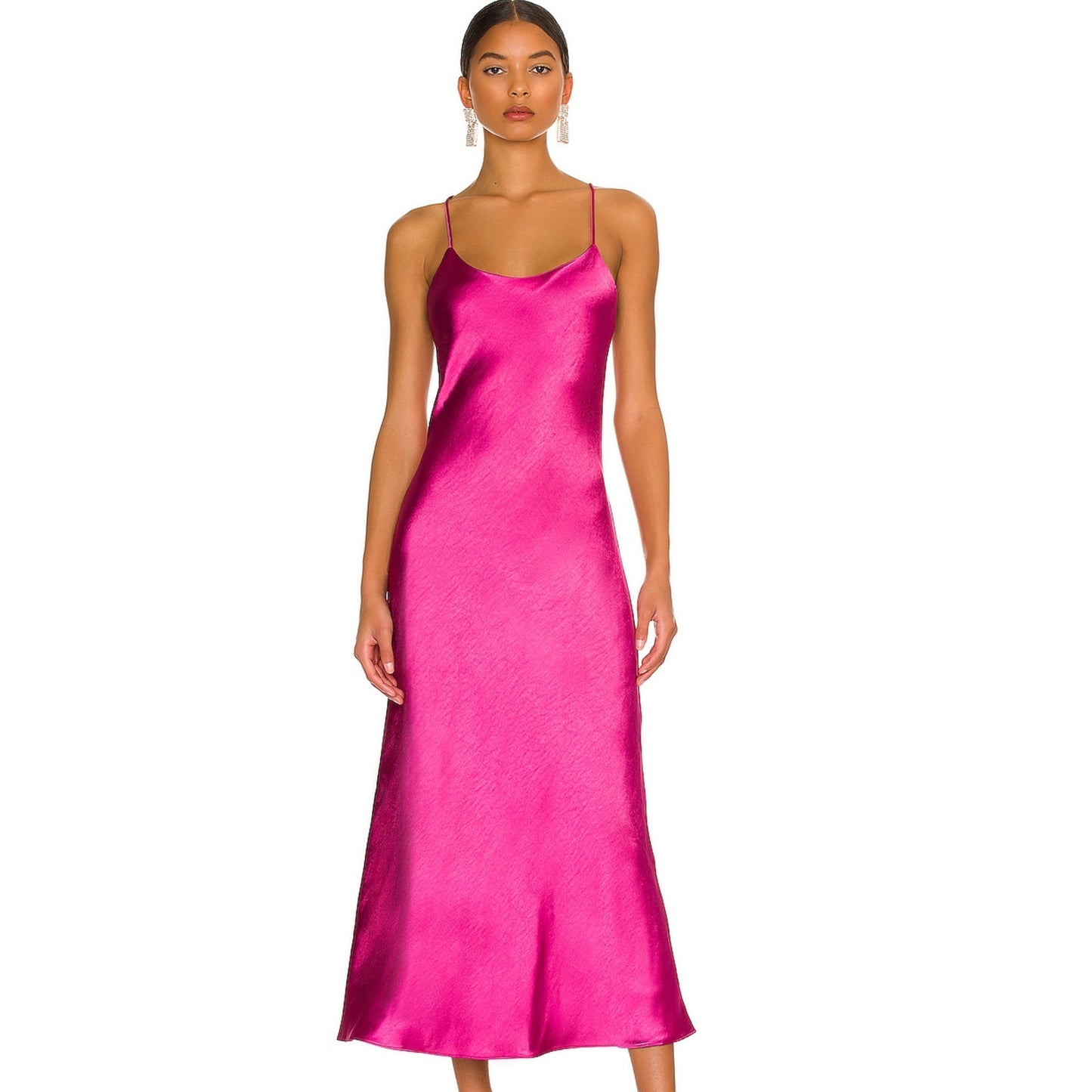 Line & Dot Makena Midi Dress in Magenta NWT Size XS