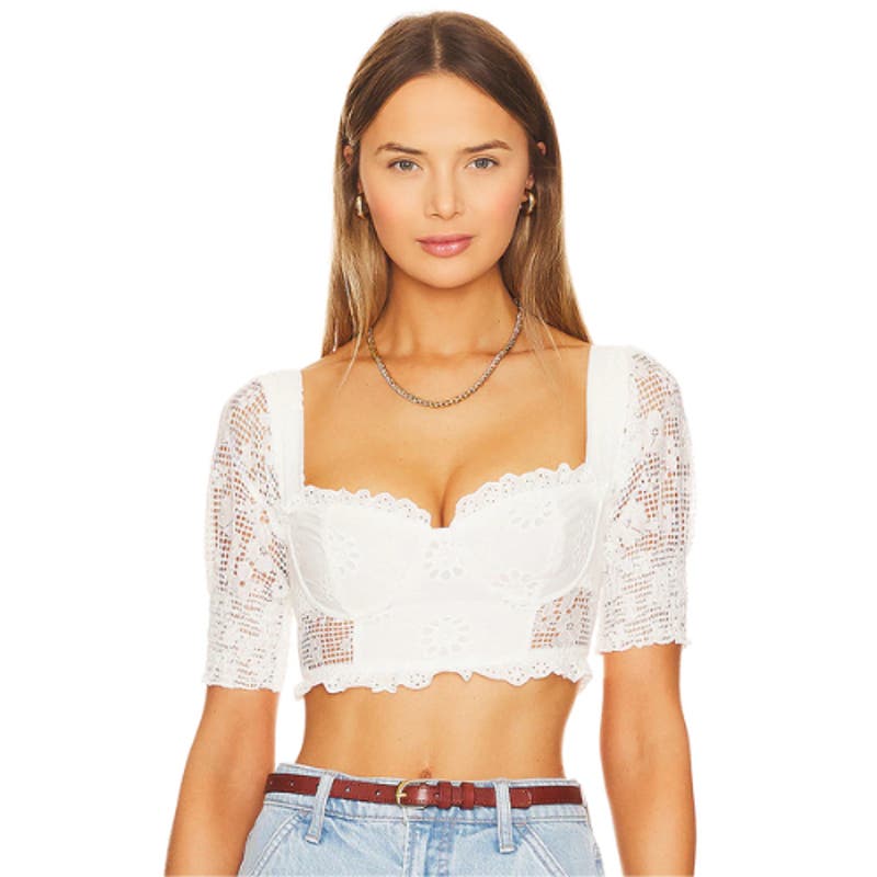 MORE TO COME Kallie Crop Top in White NWT Size  XL
