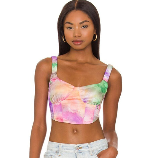 Superdown Destiny Crop Top in Watercolors NWOT Size Small