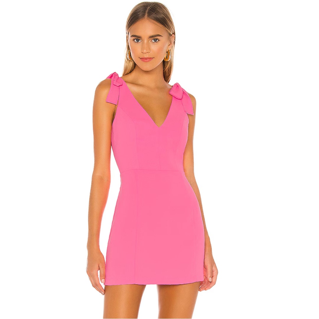 Amanda Uprichard Allora Dress in Shocking Pink