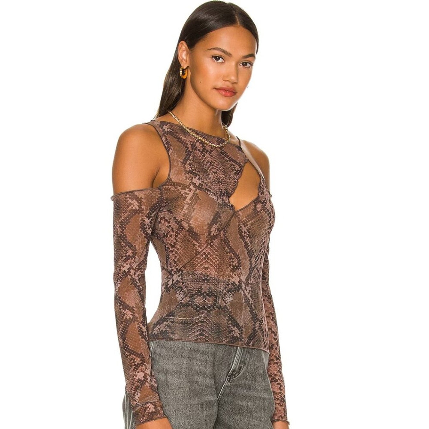 Revolve H:ours Zarayah Top in Acid Snake NWT Size Small