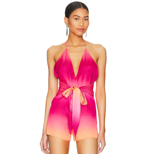 Lovers and Friends Addie Romper in Hot Pink Ombre NWT Size Small