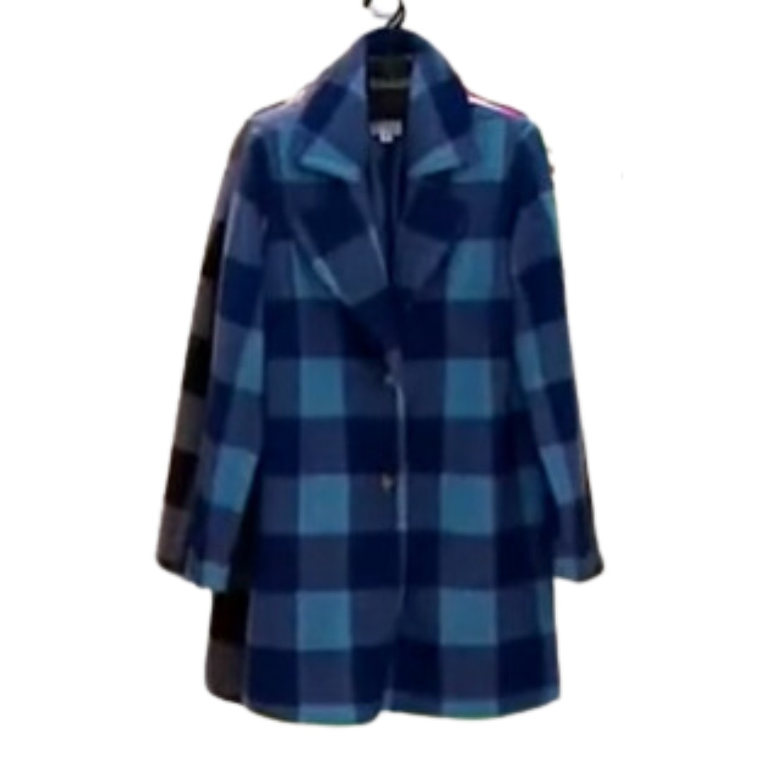 Joan Rivers Petite Buffalo Check Sherpa in Indigo NEW Size 3X