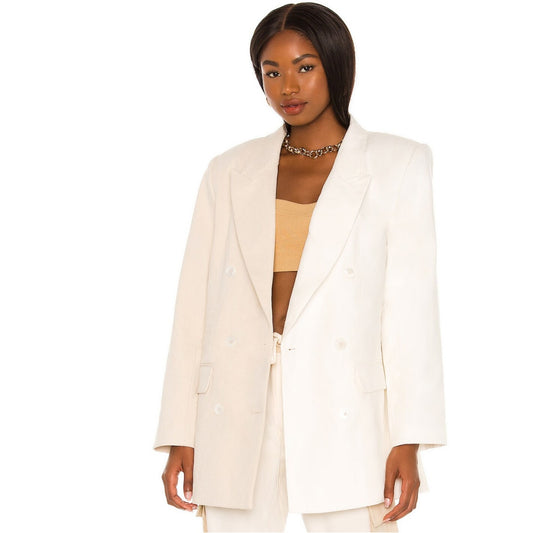 L'Academie The Ashley Blazer in Beige and Ivory NWT Size Small