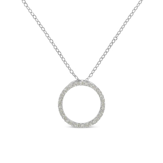 Haus of Brilliance 925 Sterling Silver 1/3 Cw Round-Cut Diamond Open Circle Halo