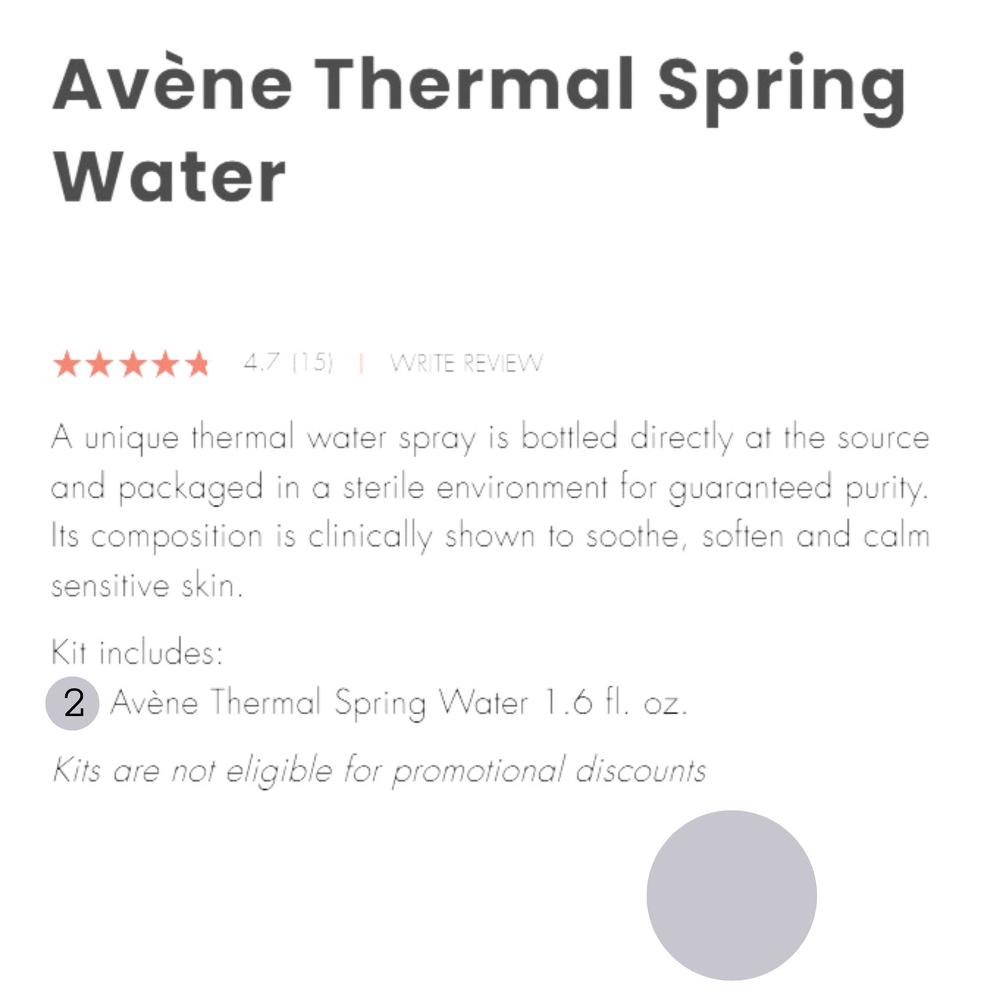 Avène Thermal Spring W@ter New In Package of 2