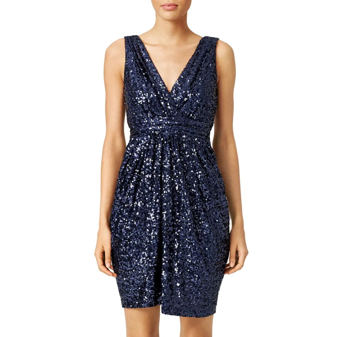 Badgley Mischka Midnight Blue Ombre Mini Dress Size 2