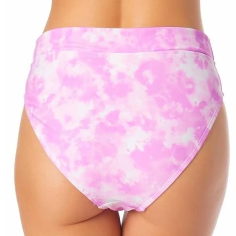 California Wavs High-Waist Bikini Bottoms, Pink Tie Dye Print NWT Size XS