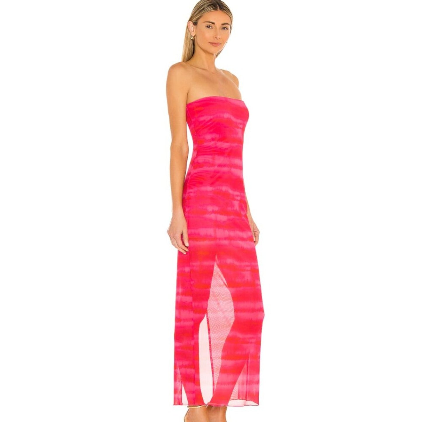 Revolve H:ours Rios Maxi Dress in Strawberry Tie Dye NWT Size Small