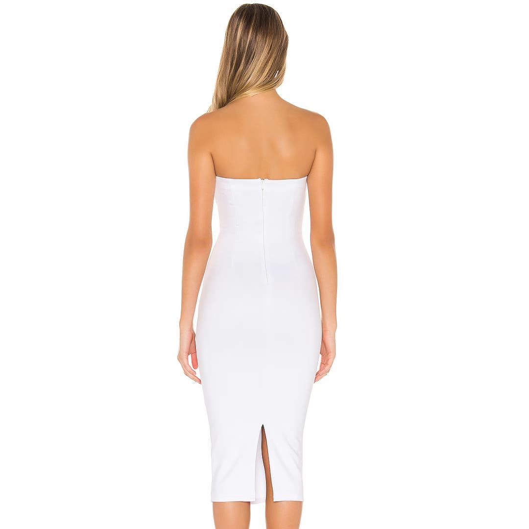 Superdown Lilian Strapless Dress in White NWT Size Small