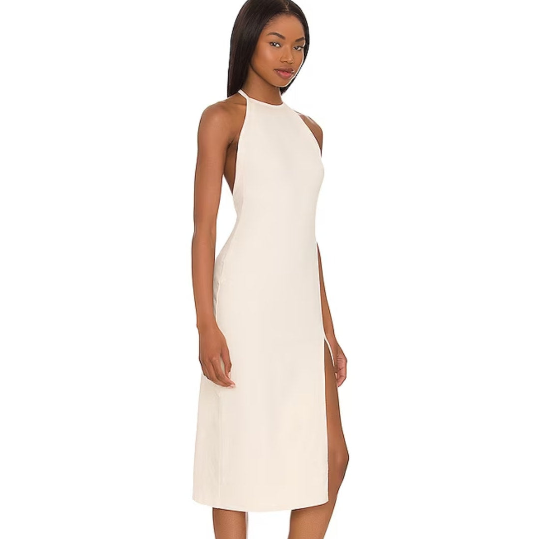 Lovers + Friends Stardust Midi Dress in Ivory NWOT Size Small