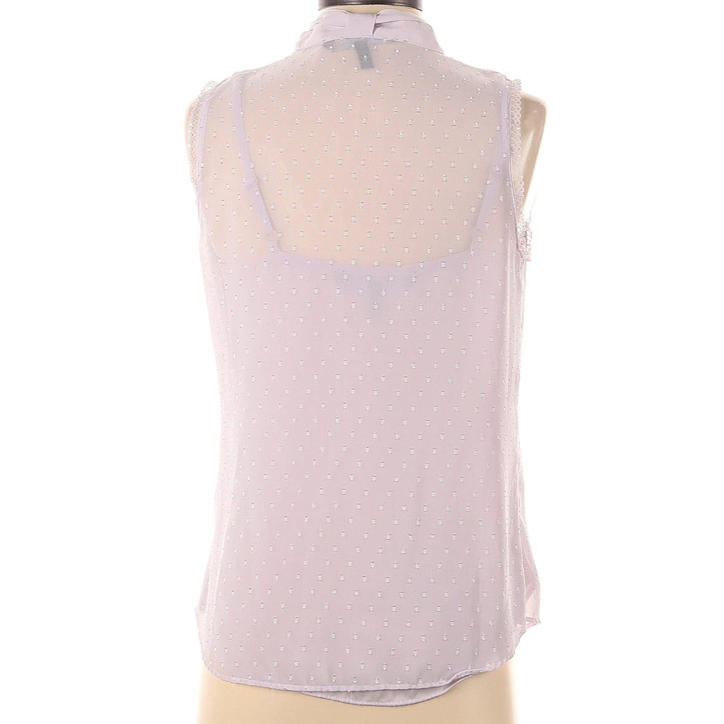 WHBM Lilac Purple Crepe Sleeveless 2 Layer Blouse Size 4