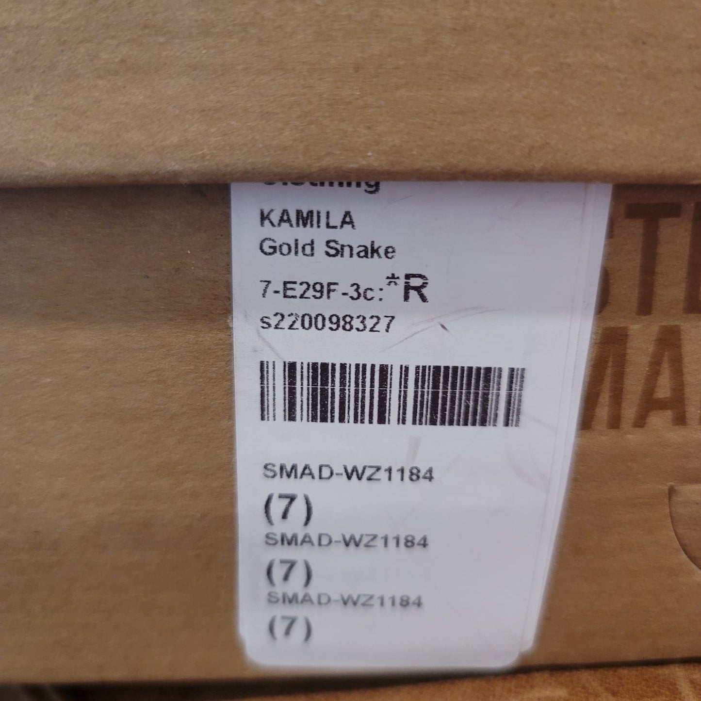 Steve Madden Kamila Wrap Heel in Gold Snake Size 7
