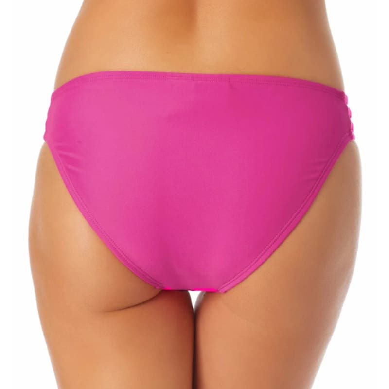 California Waves Strappy Hipster Bikini Bottom in Fuchsia NWT Size Medium