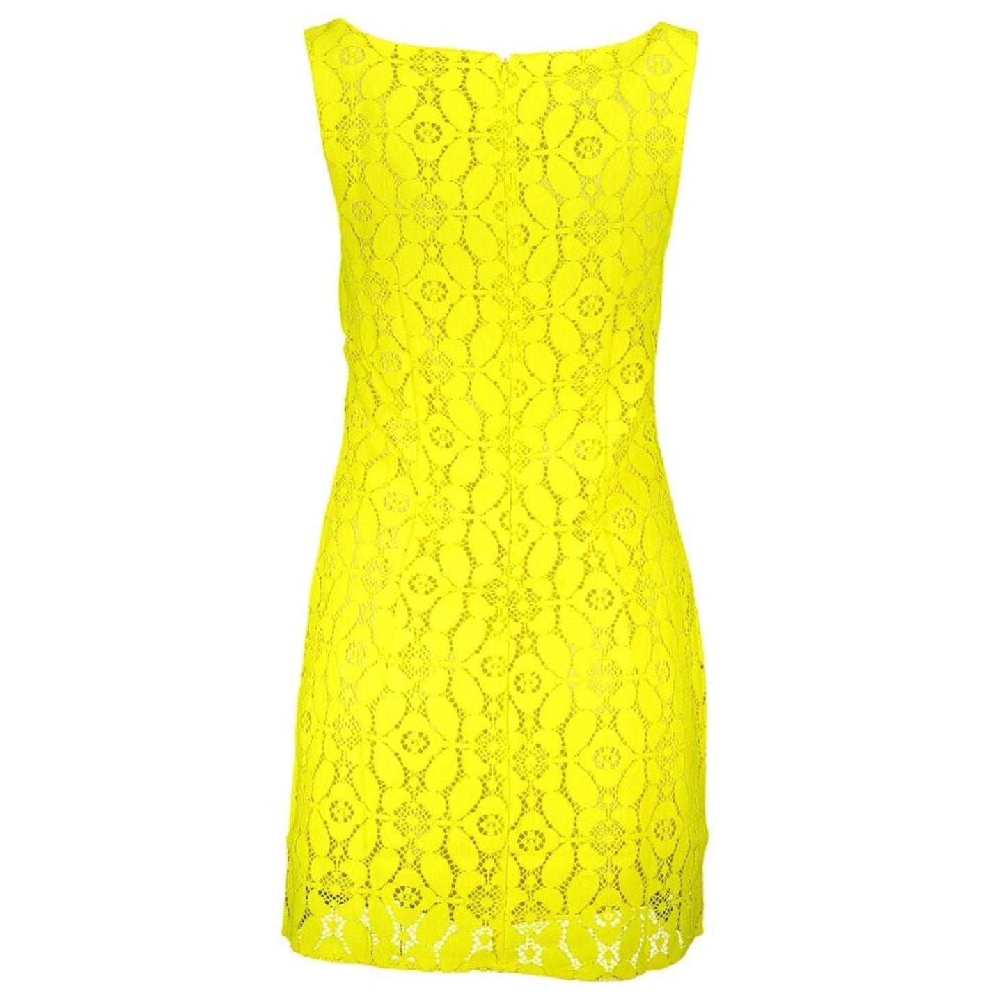 Desigual Chic Yellow Square Neck Sleeveless Dress/XL/Yellow