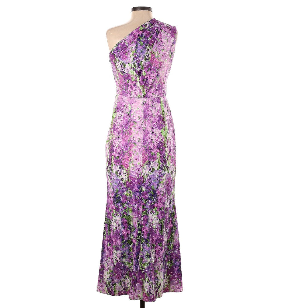 Badgley Mischka Purple Orchid Maxi Gown Size 8