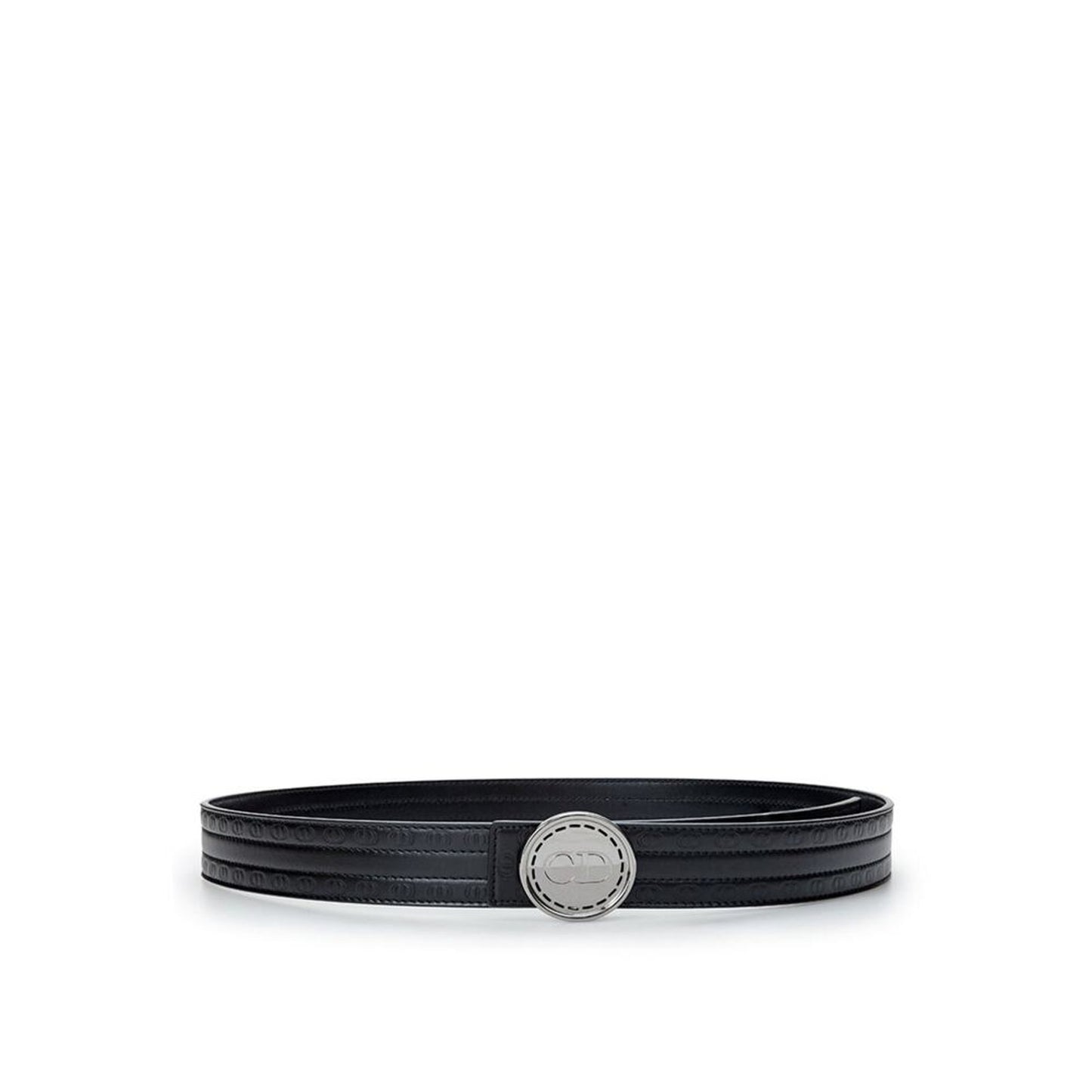 Dior Black Leather Hoon CD Belt/95 cm / 38 Inches/Black