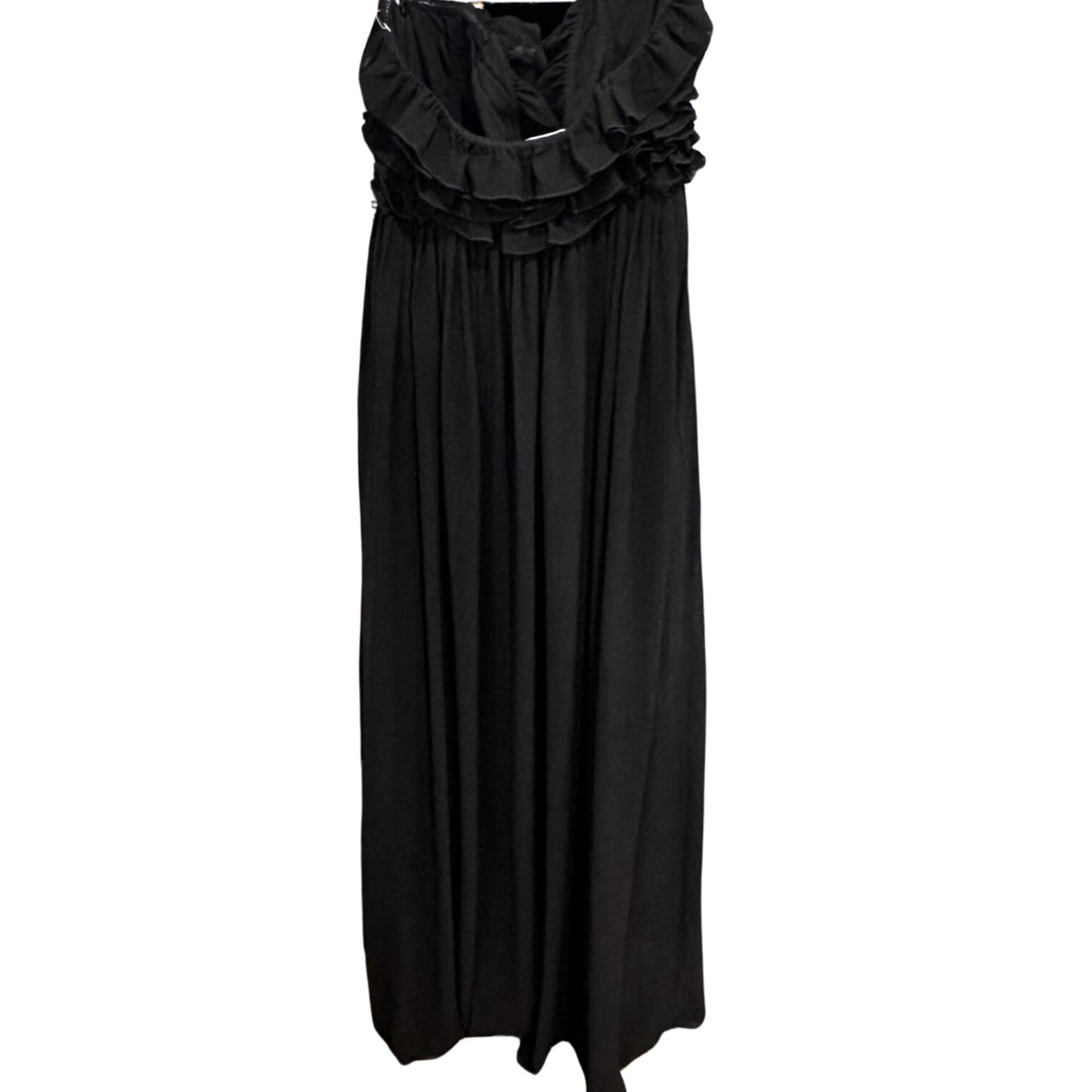 Lovers & Friends Jayda Ruffle Trim Maxi Dress in Black Size Small