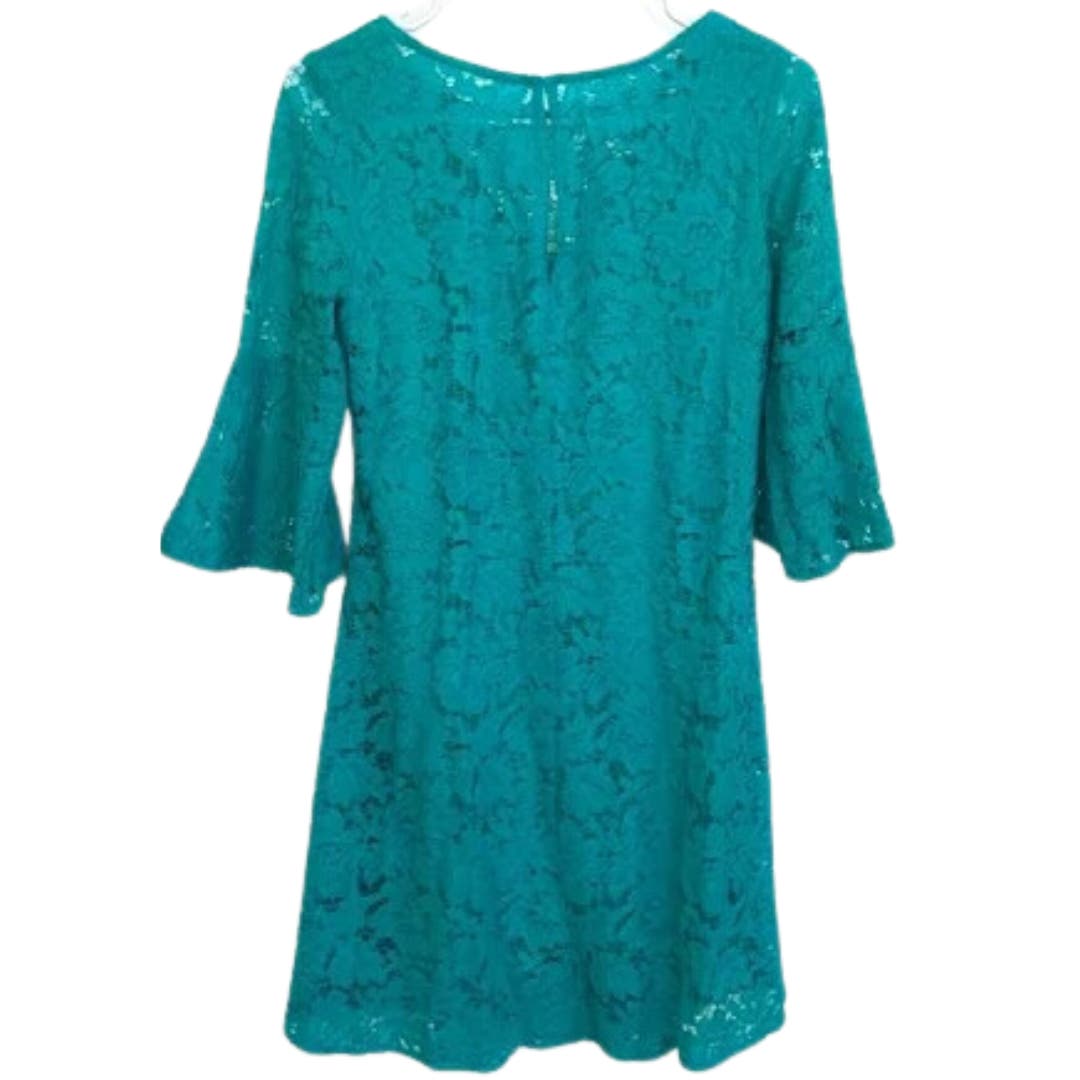 Gabby Skye Women's Bell Sleeve Lace Dress in Teal NWT Size 6