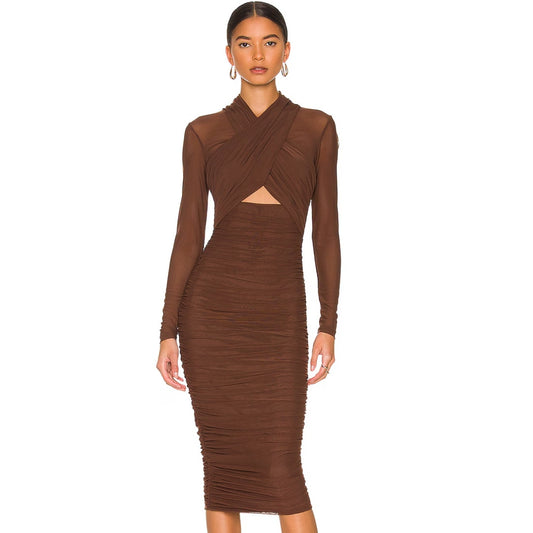 Bardot Aliyah Dress in Chocolate Brown NWOT Size XS