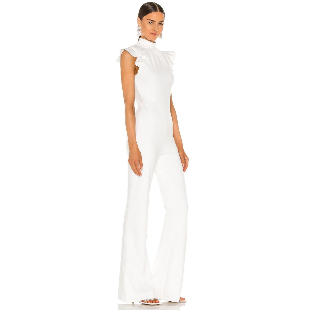 Amanda Uprichard X REVOLVE Davina Jumpsuit in Optic White NWOT Size Medium